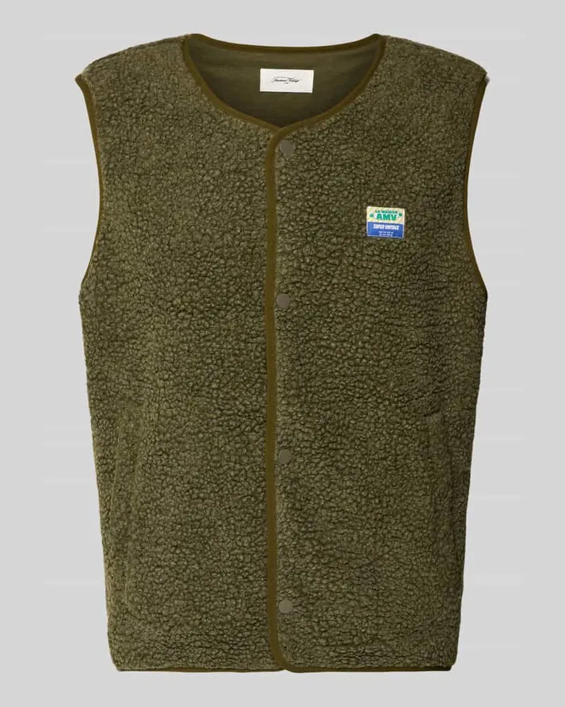American Vintage Straight Fit Weste mit Logo-Patch Modell 'Hoktown Khaki