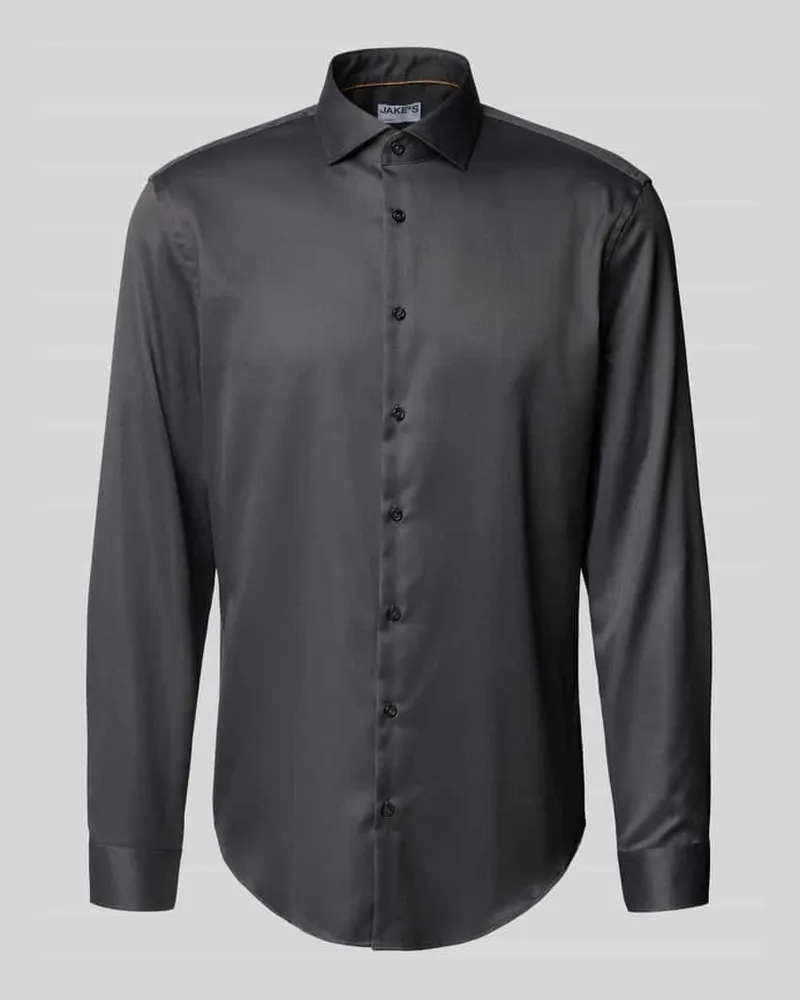 JAKE*S Slim Fit Businesshemd in Premiumqualität Anthrazit