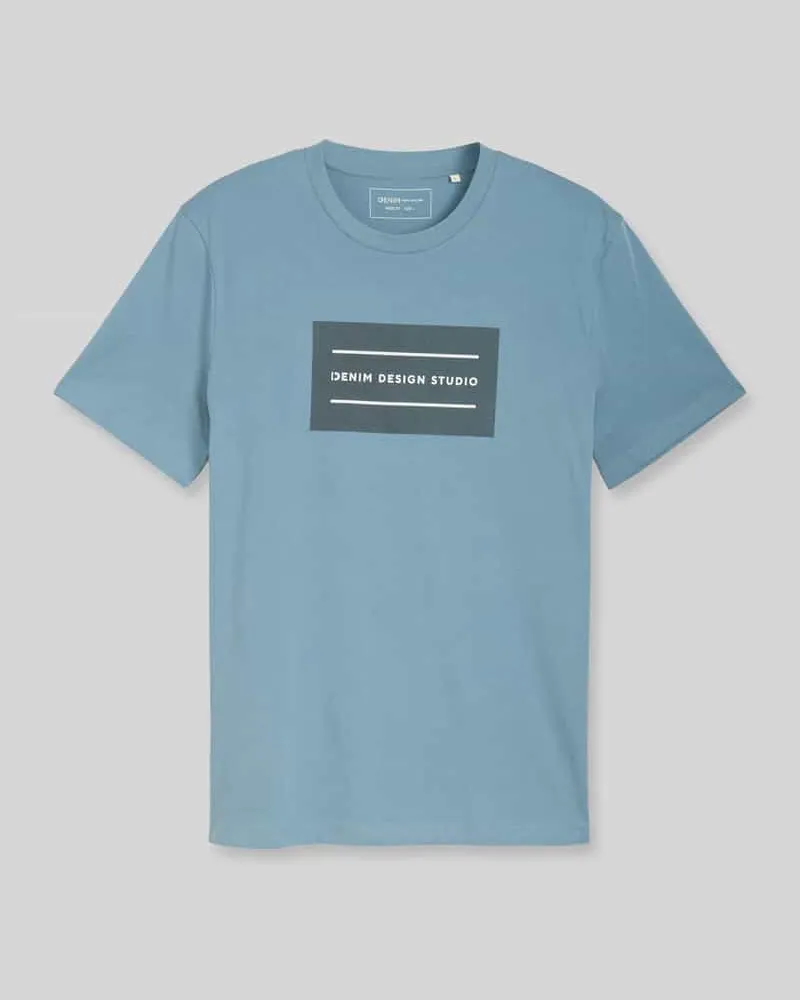 Tom Tailor Regular Fit T-Shirt aus reiner Baumwolle Jeansblau