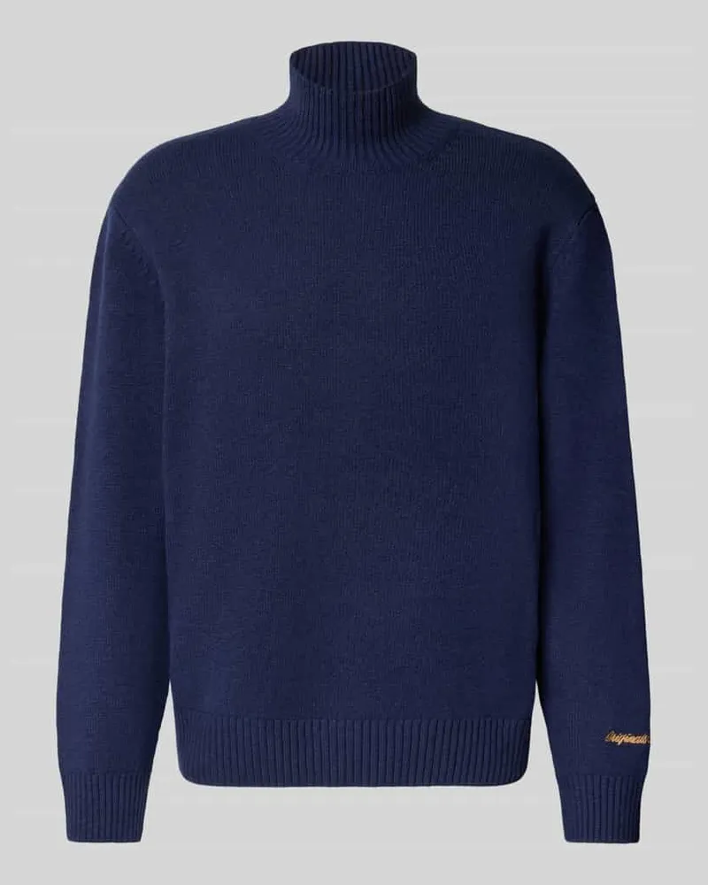 Jack & Jones Strickpullover mit gerippten Abschlüssen Modell 'NORREBRO Dunkelblau