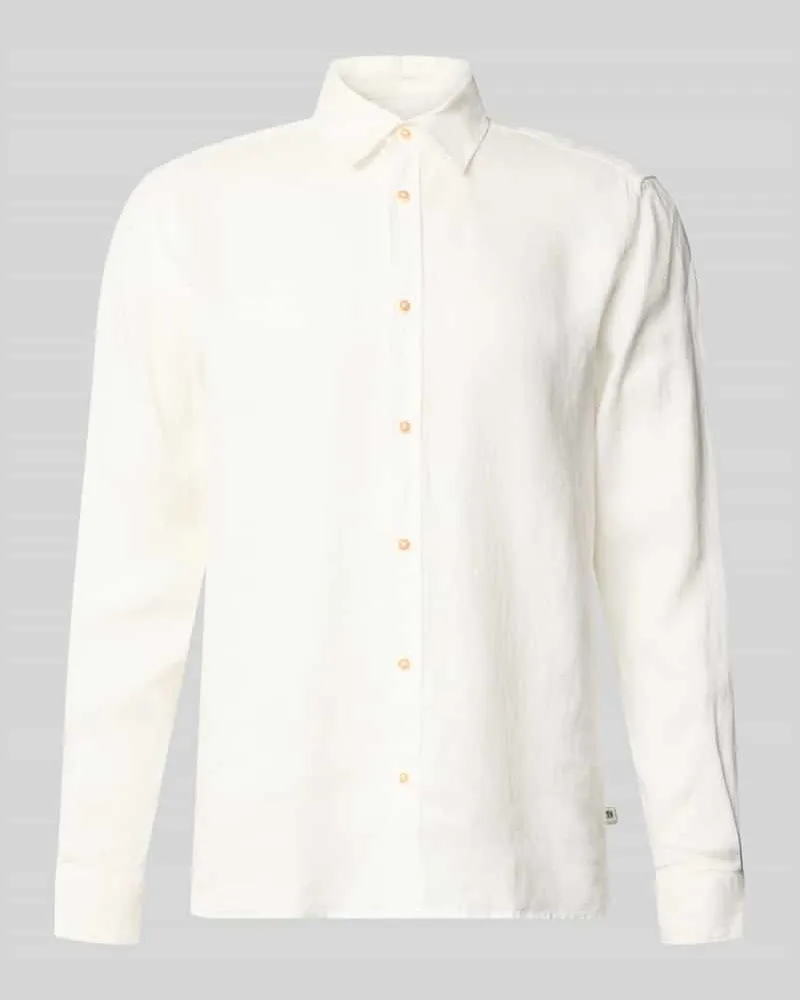 S.Oliver Regular Fit Freizeithemd aus reinem Leinen Weiss
