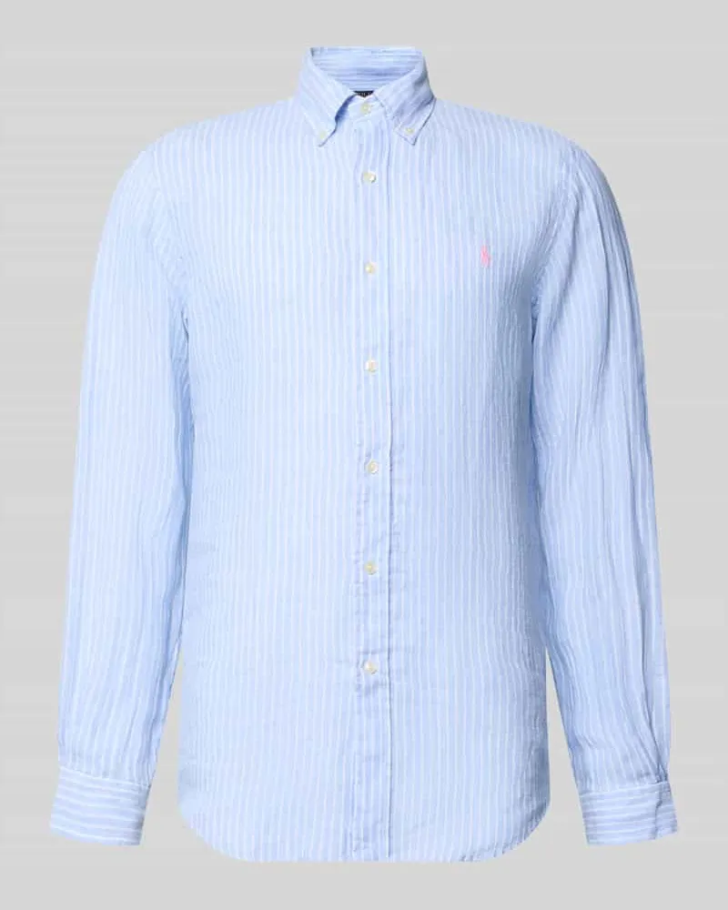 Ralph Lauren Regular Fit Freizeithemd aus reinem Leinen Hellblau