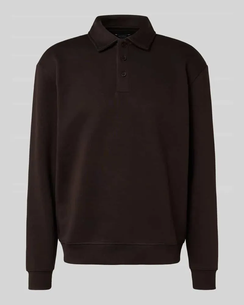 McNeal Poloshirt mit gerippten Abschlüssen Schoko