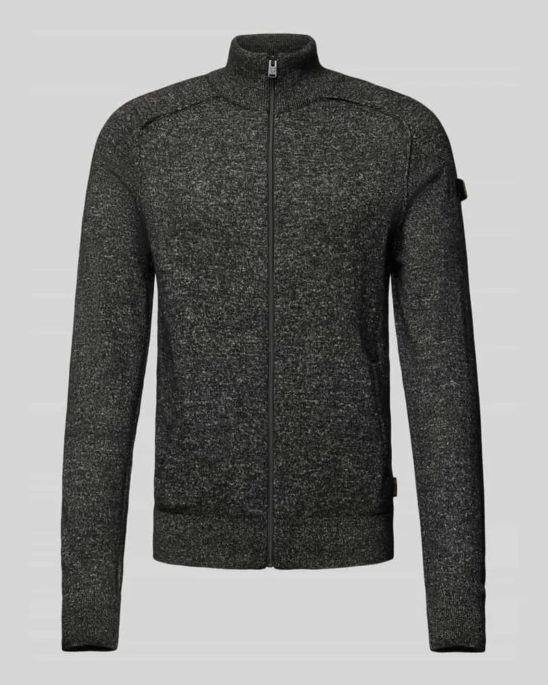 PME Legend Strickjacke mit Label-Patch 
