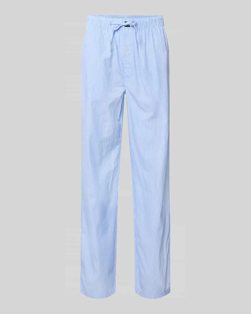 Christian Berg Pyjama-Hose aus reiner Baumwolle Bleu