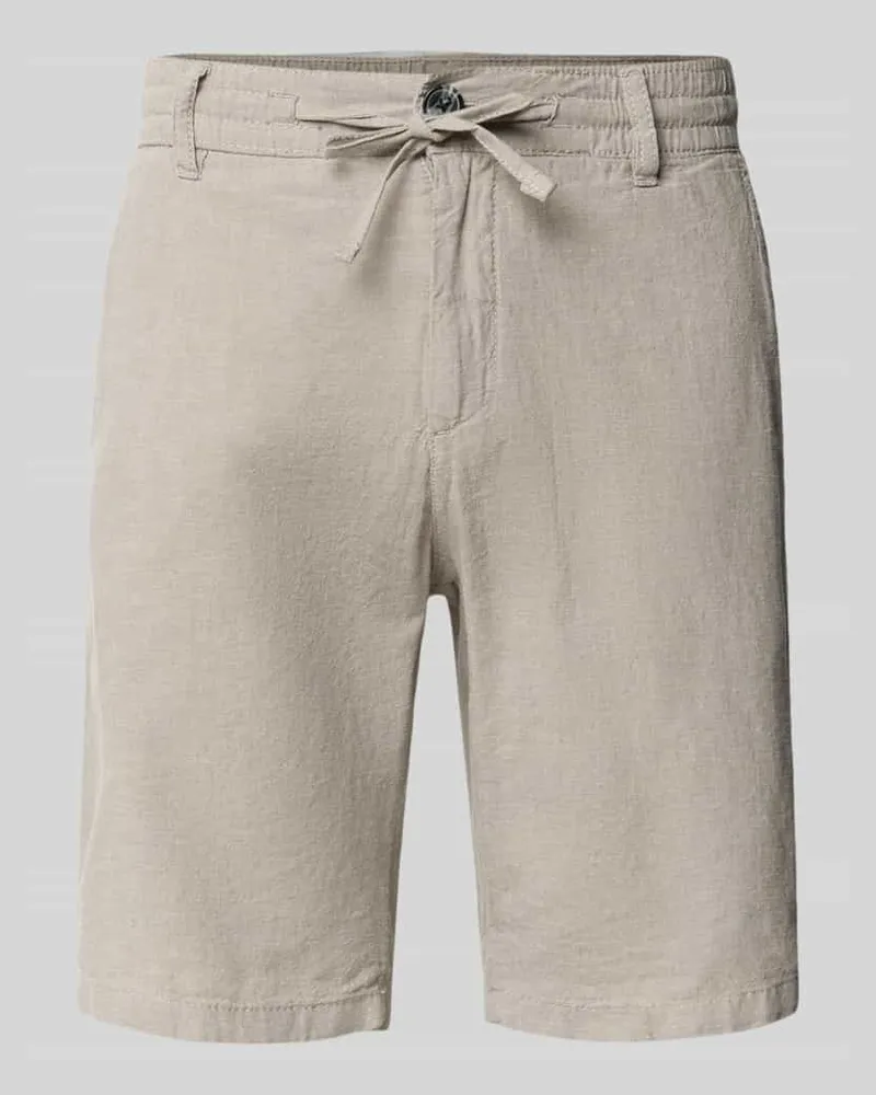 Lindbergh Bermudas aus Leinen-Mix mit französischen Eingrifftaschen Taupe
