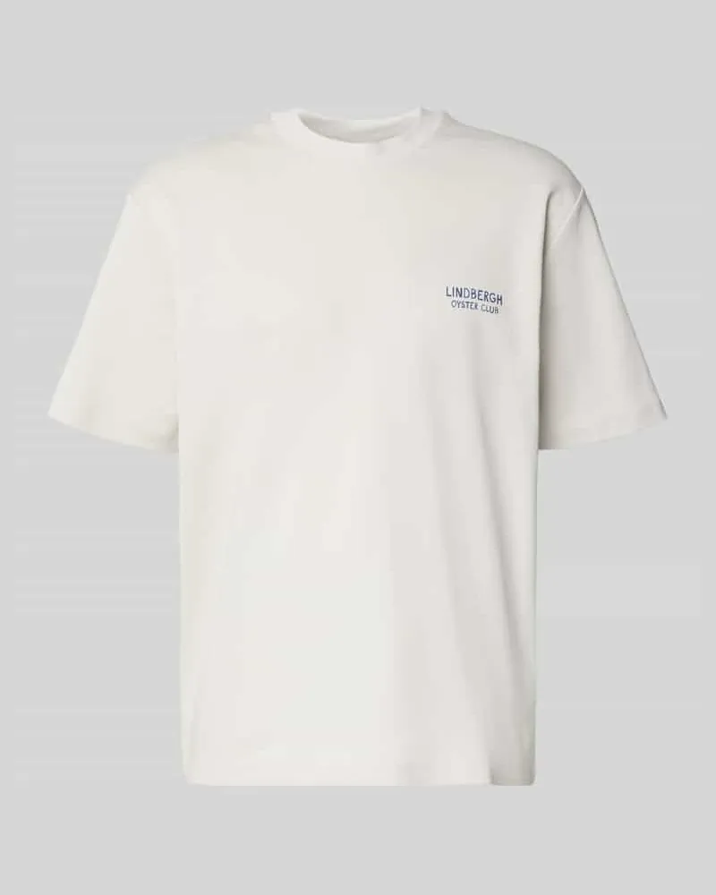 Lindbergh Oversized T-Shirt mit Label-Print Offwhite