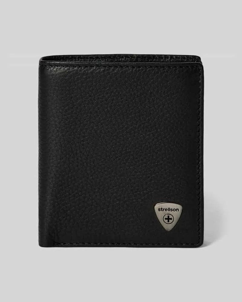 Strellson Lederportemonnaie mit Label-Applikation Modell 'HARRISON BILLFOL Black