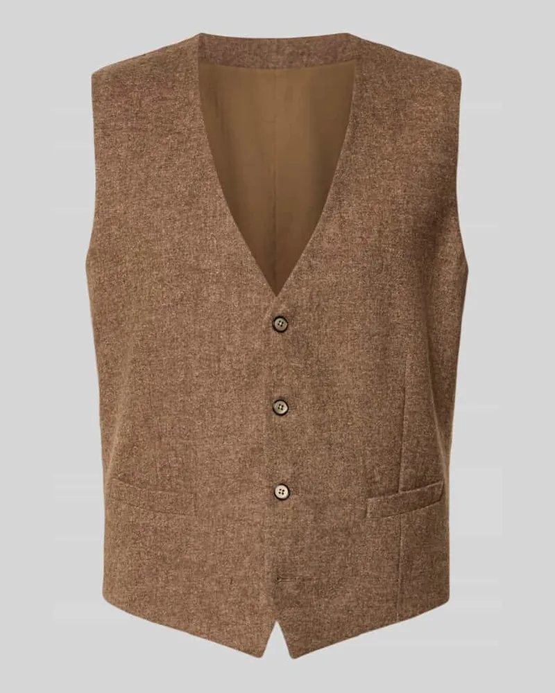 Christian Berg Regular Fit Weste mit Woll-Anteil Camel