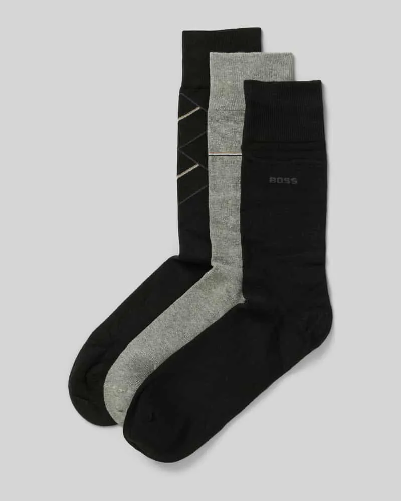 HUGO BOSS Socken aus Baumwoll-Mix im 3er-Pack mit Geschenkbox Black