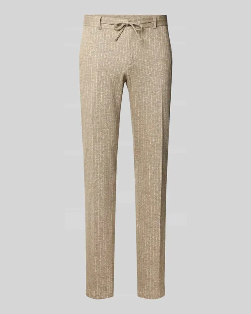 Zuitable Slim Fit Hose mit Leinen-Anteil 
