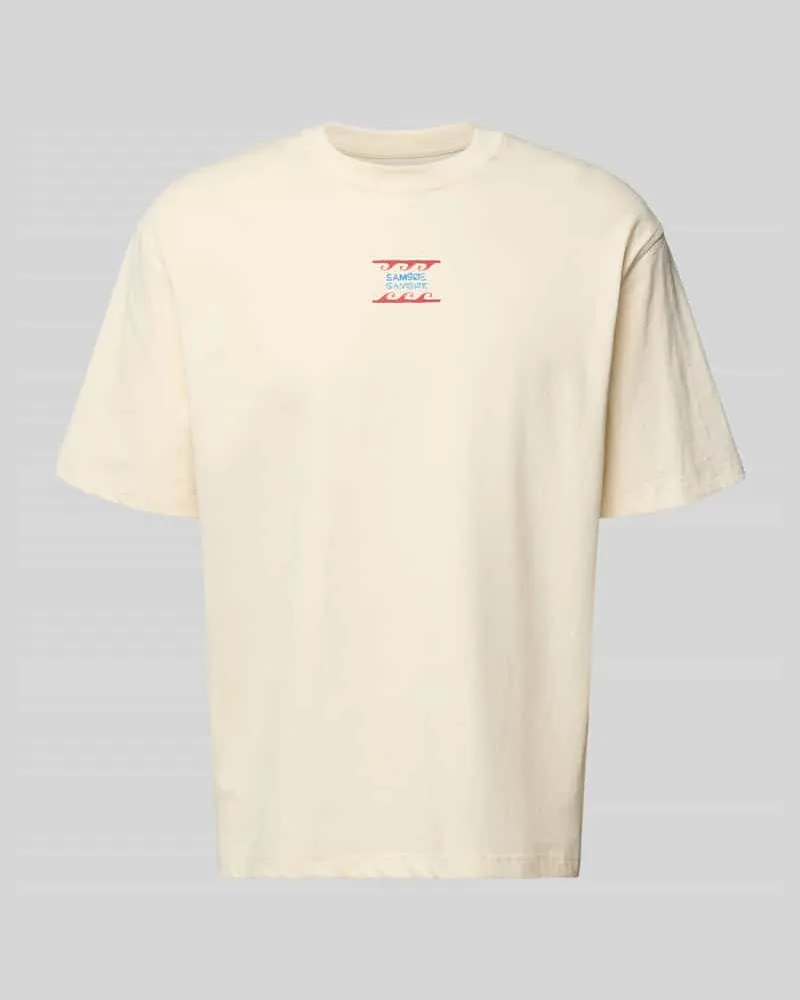 Samsøe & Samsøe T-Shirt mit Label-Print Modell 'GERGEI Ecru