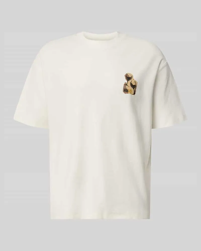 HUGO BOSS Regular Fit T-Shirt aus reiner Baumwolle Modell 'Detzi Weiss