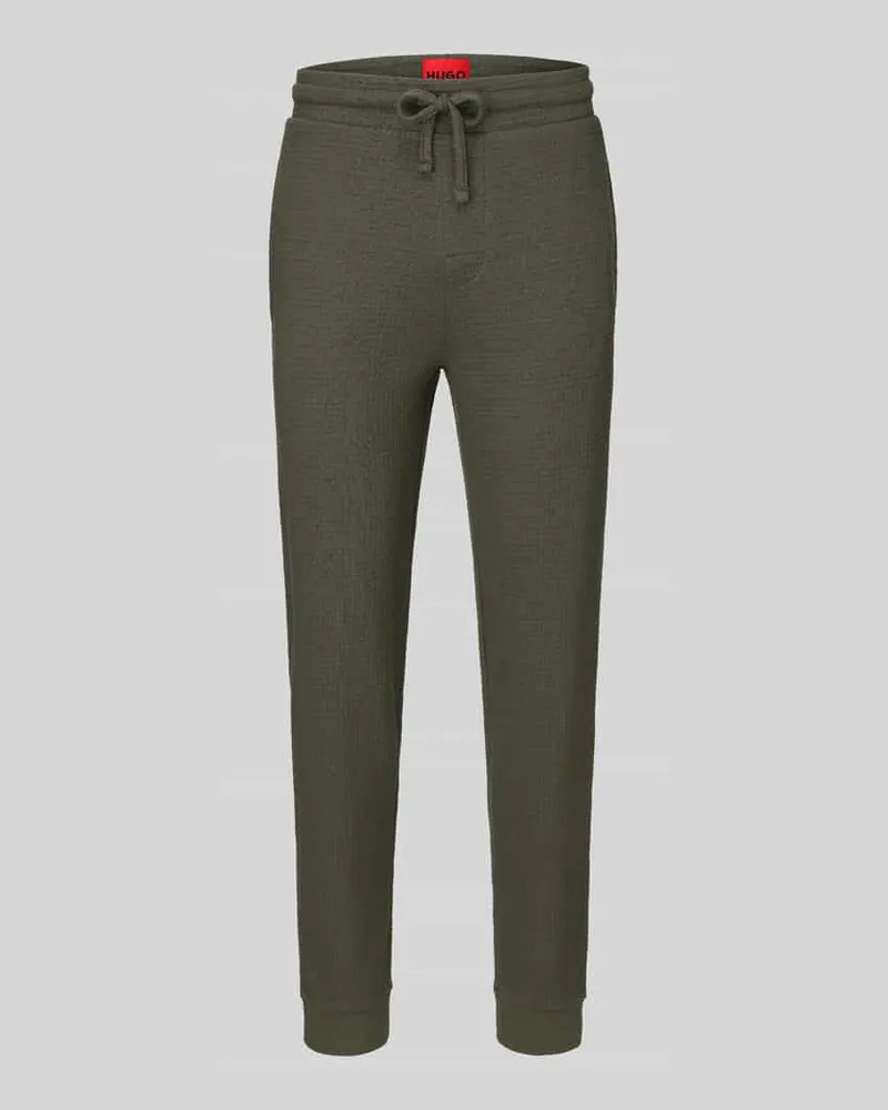 HUGO BOSS Regular Fit Sweathose aus Baumwoll-Mix Modell 'Austin Oliv