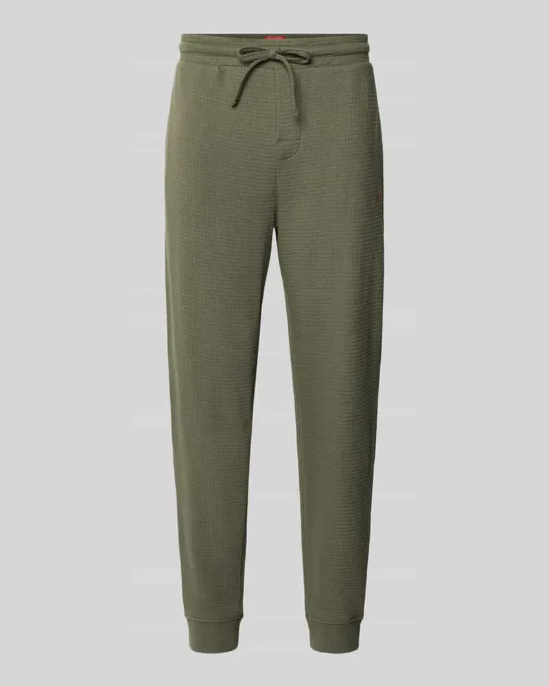 HUGO BOSS Regular Fit Sweathose aus Baumwoll-Mix Modell 'Austin Oliv
