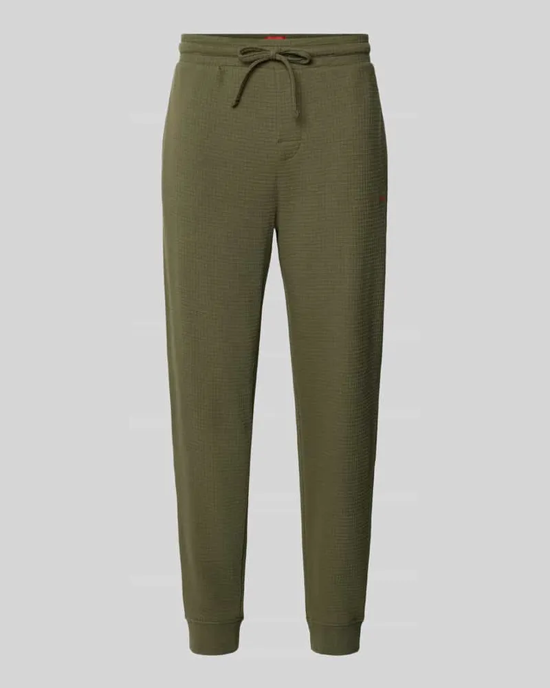 HUGO BOSS Regular Fit Sweathose aus Baumwoll-Mix Modell 'Austin Oliv