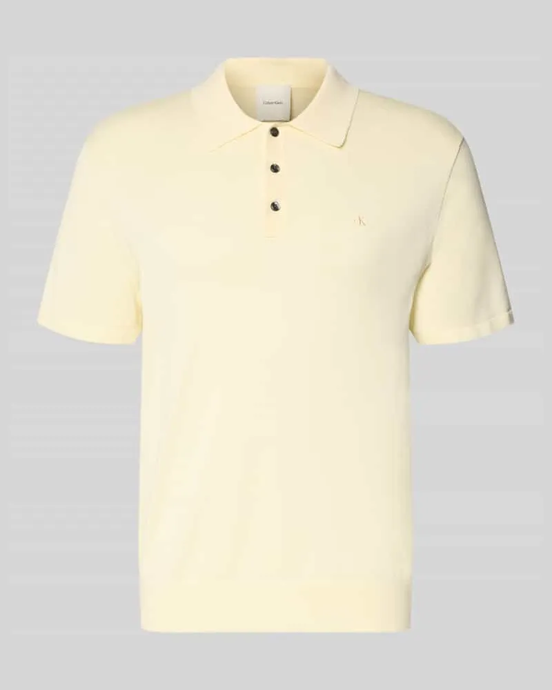 Calvin Klein Regular Fit Poloshirt aus reiner Baumwolle Hellgelb