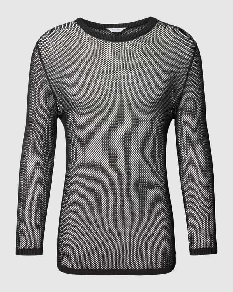 Calvin Klein Longsleeve mit Lochmuster Black