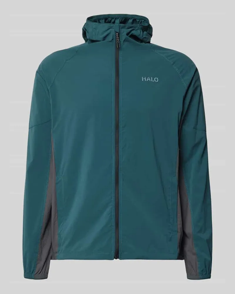 HALO Regular Fit Jacke mit Logo-Print Modell 'Division Dunkelgruen