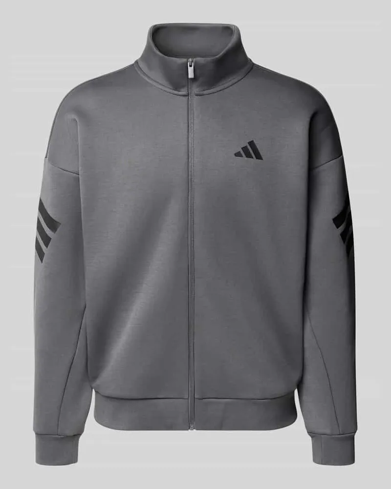 adidas Sweatjacke mit Logo und Reißverschluss Anthrazit