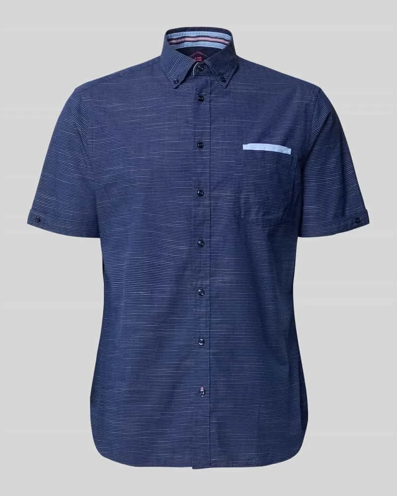 Christian Berg Regular Fit Freizeithemd mit Button-Down-Kragen Marine