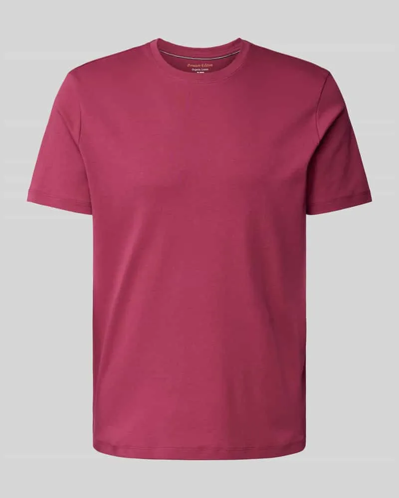Christian Berg T-Shirt mit geripptem Rundhalsausschnitt 