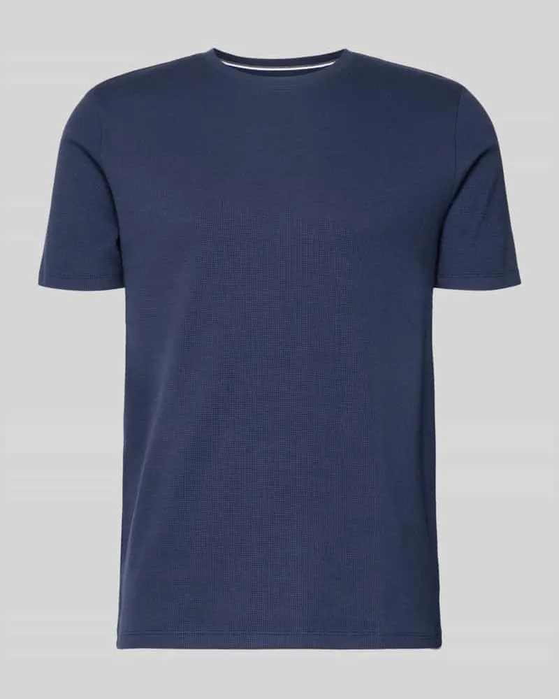 Christian Berg Regular Fit T-Shirt mit Strukturmuster Marine