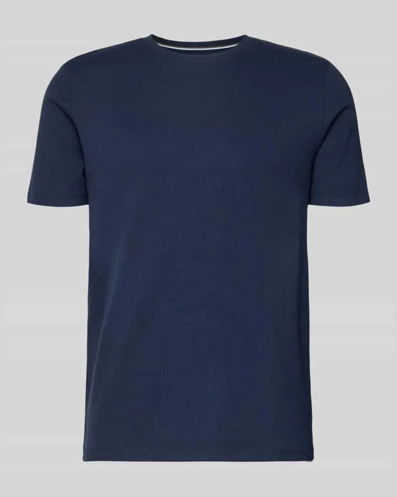 Christian Berg Regular Fit T-Shirt mit Strukturmuster Marine