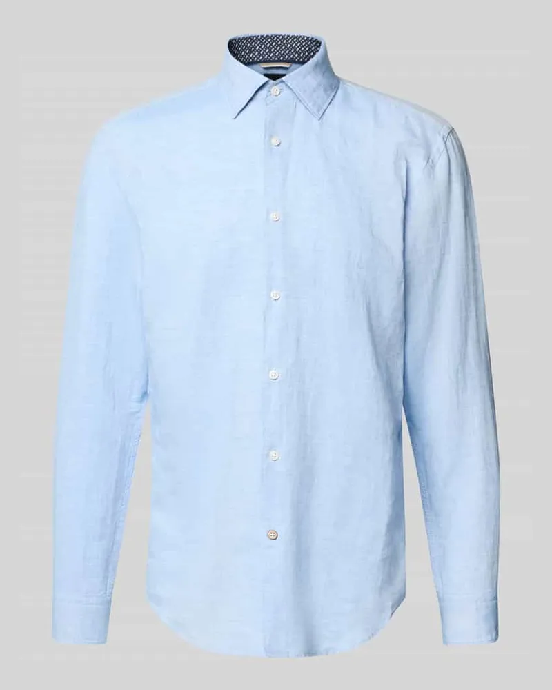 HUGO BOSS Casual Fit Businesshemd aus Leinen-Baumwoll-Mix 