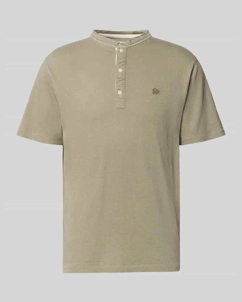 Superdry. T-Shirt mit kurzer Knopfleiste Khaki