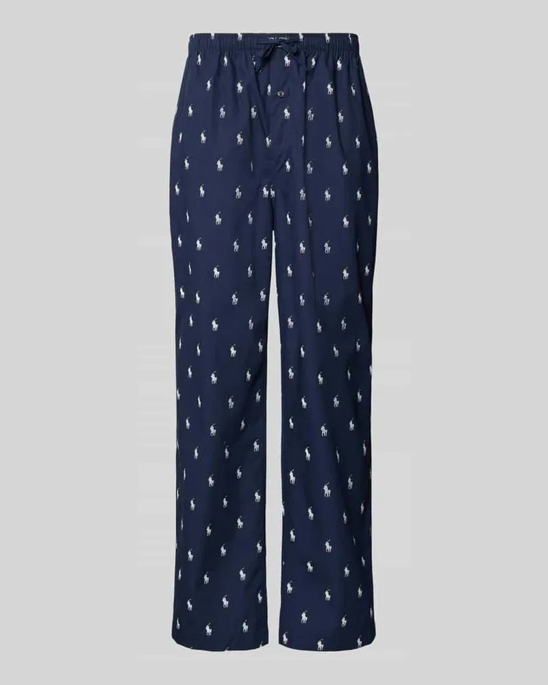Ralph Lauren Regular Fit Pyjama-Hose aus reiner Baumwolle Marine