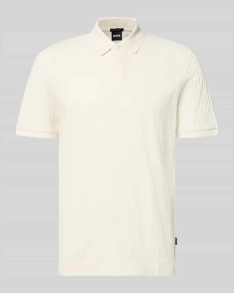 HUGO BOSS Regular Fit Poloshirt aus reiner Baumwolle Modell 'Parley 321 Offwhite