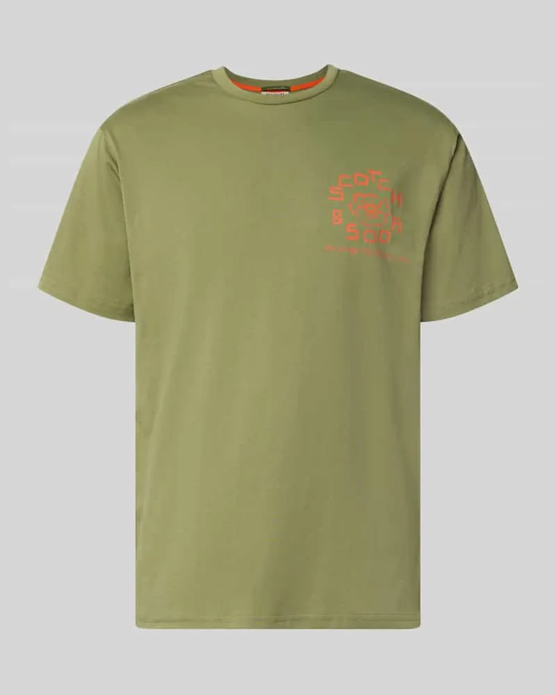 Scotch&Soda T-Shirt mit Label-Print und Rundhalsausschnitt Grass