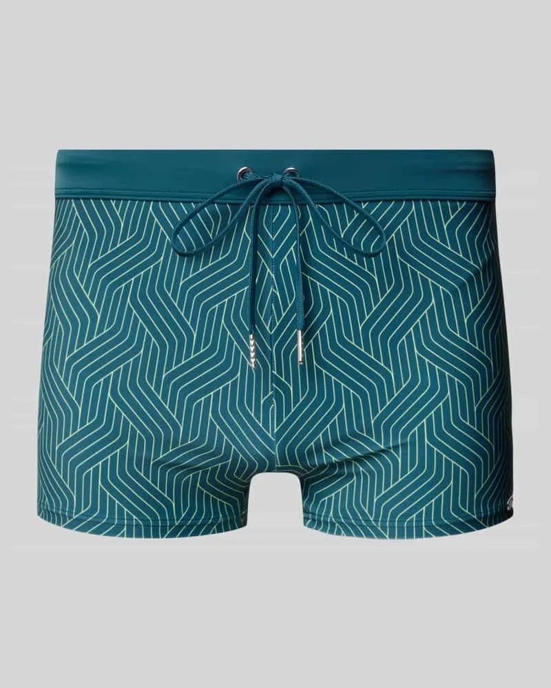 Schiesser Slim Fit Badehose mit Tunnelzug Tuerkis