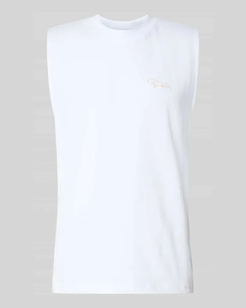 PEGADOR Tanktop mit Label-Stitching und Rundhalsausschnitt Weiss