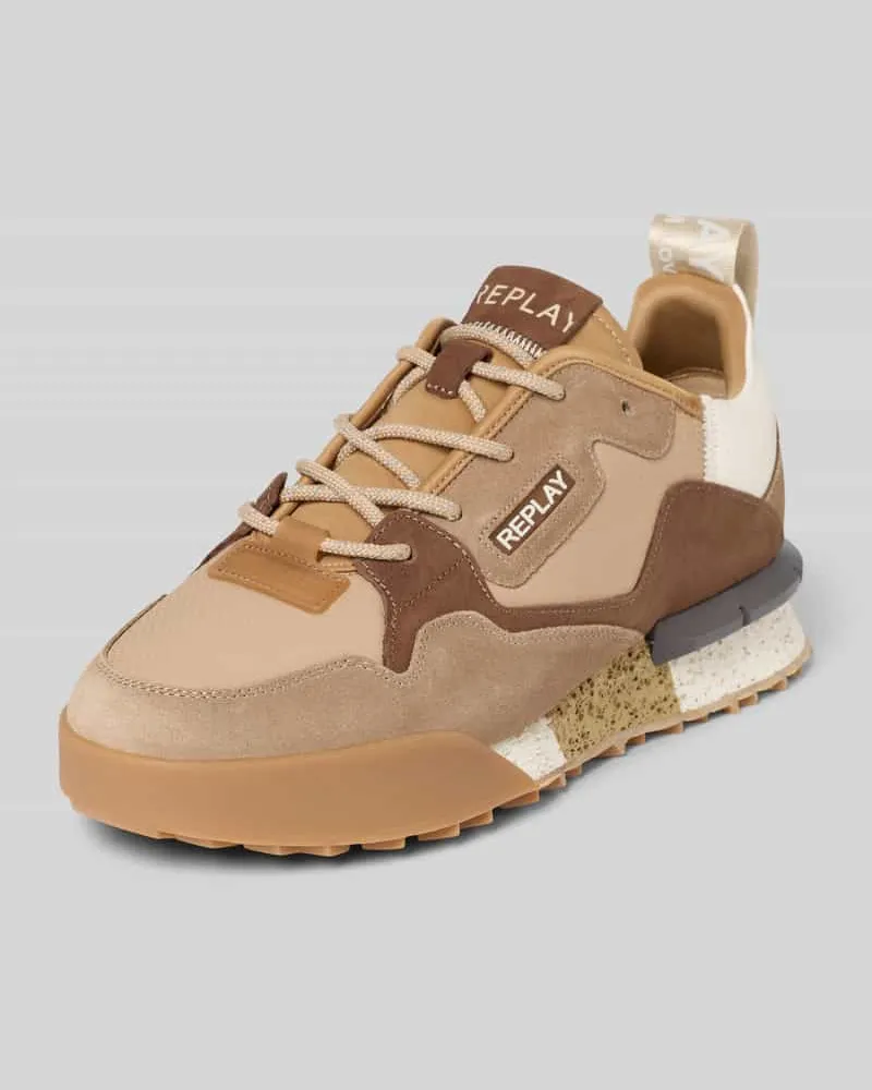 Replay Sneaker aus Leder-Mix Modell 'Field Beige