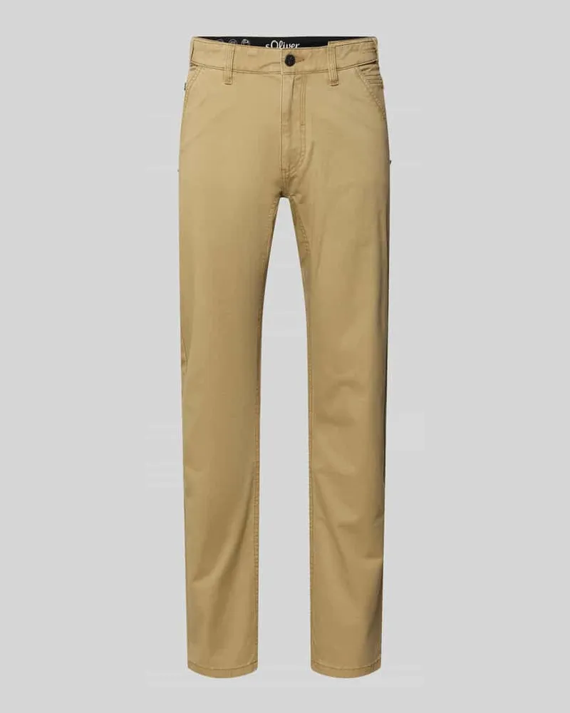S.Oliver Regular Fit Chino aus Baumwoll-Mix Camel