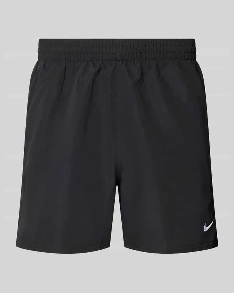 Nike Badeshorts mit Logo-Stitching und Eingrifftaschen Black
