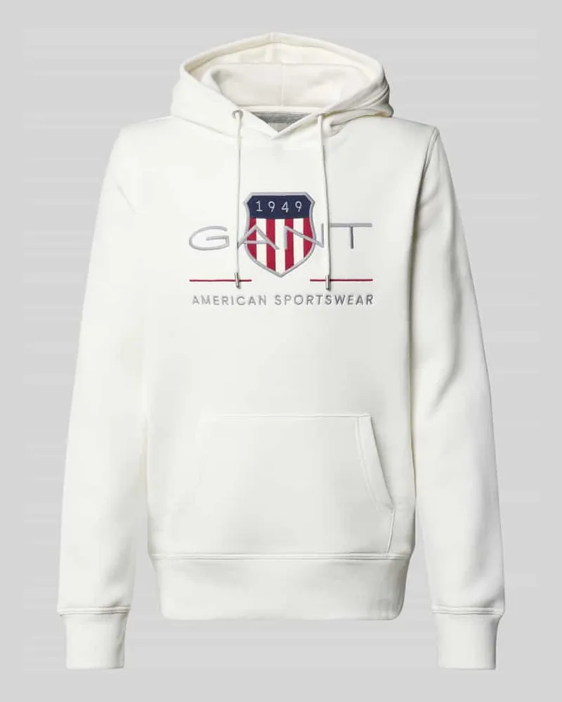 Gant Hoodie mit Label-Stitching Modell 'ARCHIVE SHIELD Offwhite