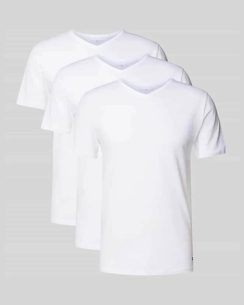 Tommy Hilfiger Slim Fit T-Shirt Set aus Baumwoll-Mix im 3er-Pack Weiss