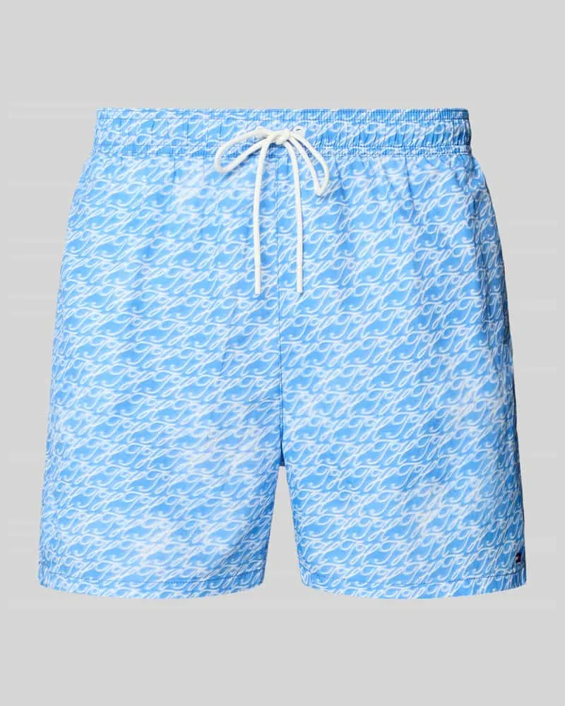 Tommy Hilfiger Regular Fit Badehose mit Logo-Stitching Bleu