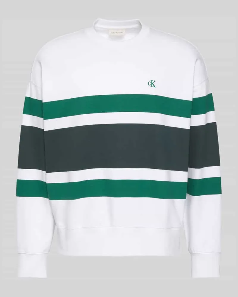 Calvin Klein Relaxed Fit Sweatshirt aus Frottee Weiss