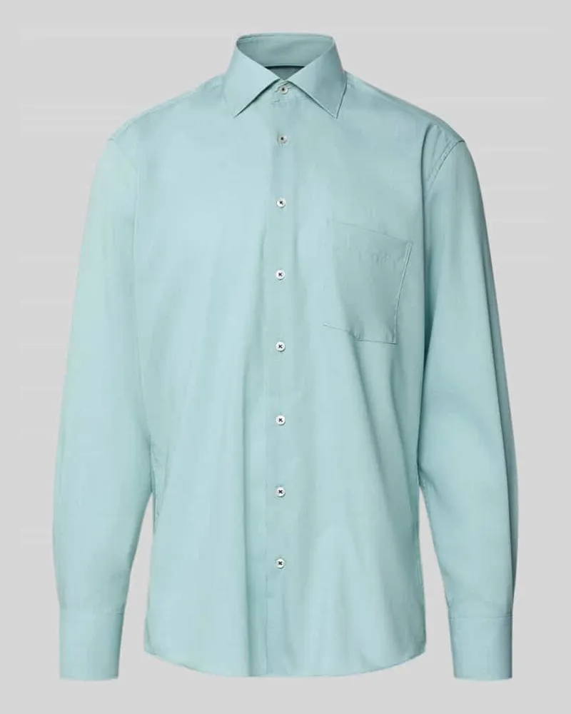 Eterna Regular Fit Business-Hemd mit Kentkragen Gruen