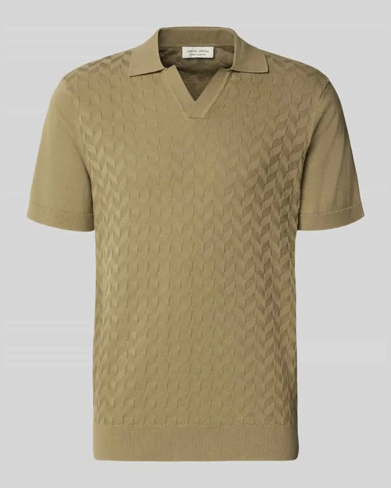 Casual Friday Regular Fit Poloshirt mit Strukturmuster Modell 'DYRVIK Khaki