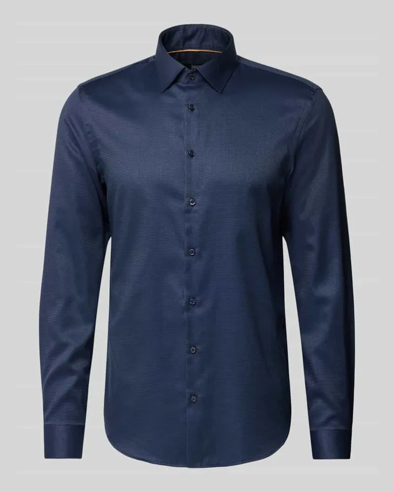 JAKE*S Slim Fit Businesshemd in Premiumqualität Marine