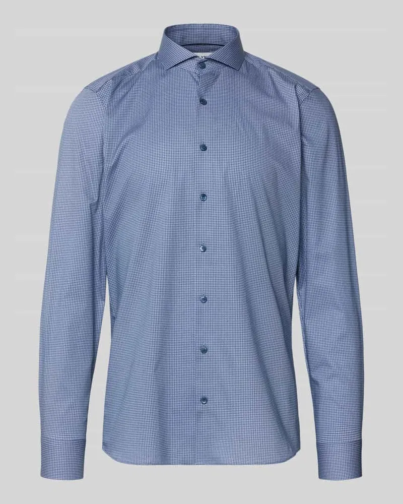 Olymp Slim Fit Business-Hemd mit Haifischkragen Marine