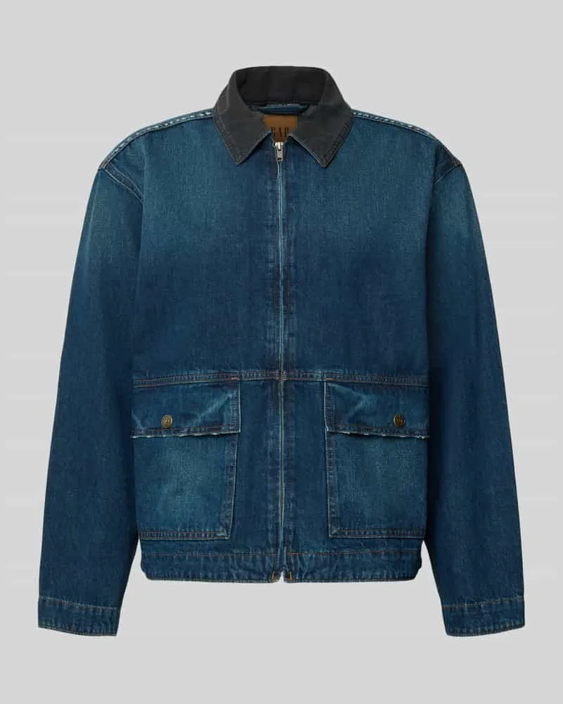 GAP Boxy Fit Jeansjacke mit Reißverschluss Modell 'RONNIE Jeansblau