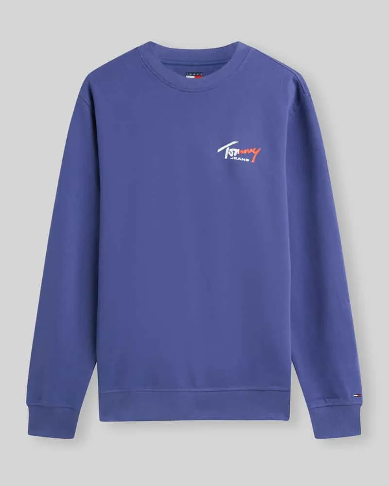 Tommy Hilfiger Regular Fit Sweatshirt aus reiner Baumwolle Rauchblau