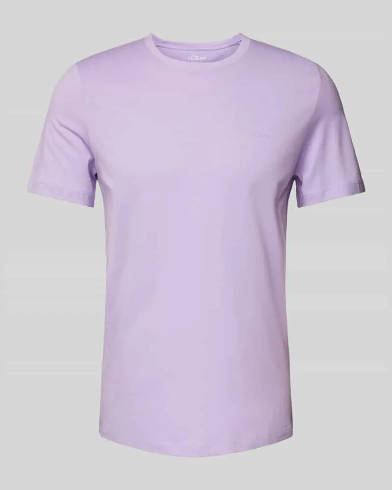 S.Oliver Regular Fit T-Shirt aus reiner Baumwolle mit gummiertem Label-Print 