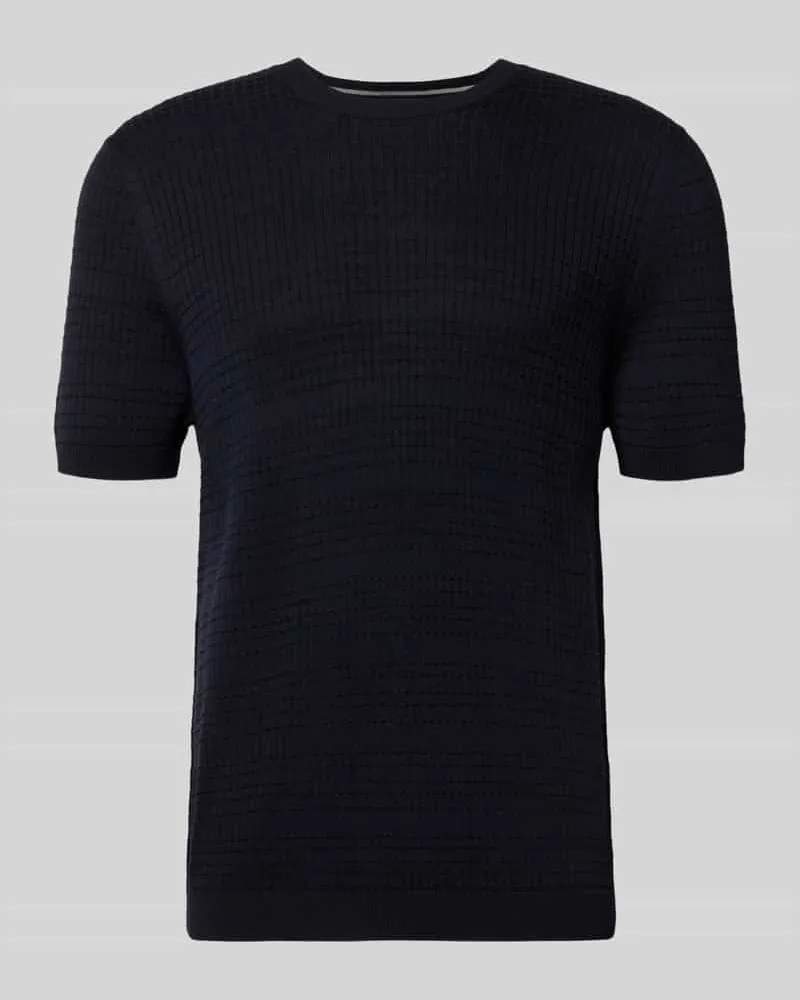 JOOP! Strickshirt mit Strukturmuster Modell 'Elio Marine